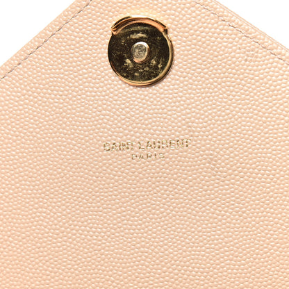 Saint Laurent Grain De Poudre Matelasse Chevron Large Monogram Satchel Dark Beige 6 of 10