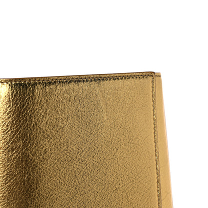 Saint Laurent Metallic Textured Calfskin Classic Monogram Cassandre Clutch Gold 11 of 11