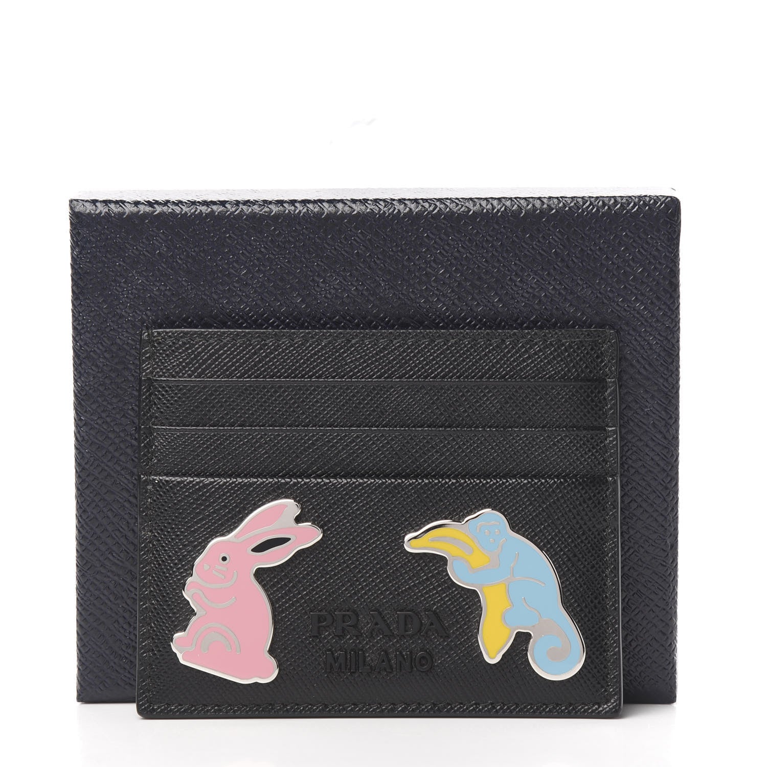 Prada Saffiano Smalto Card Holder Black 7 of 7