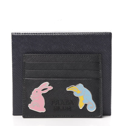 Prada Saffiano Smalto Card Holder Black 7 of 7