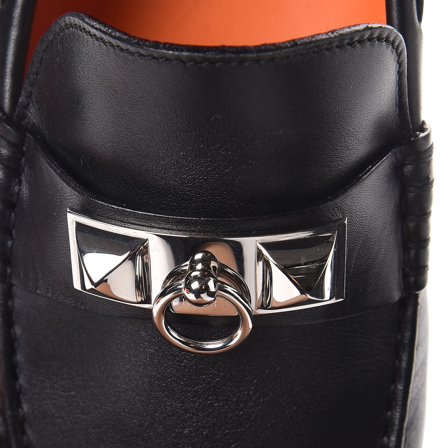 Hermes Supple Calfskin Irving Driving Moccasin Loafers 39 Black 9 of 10