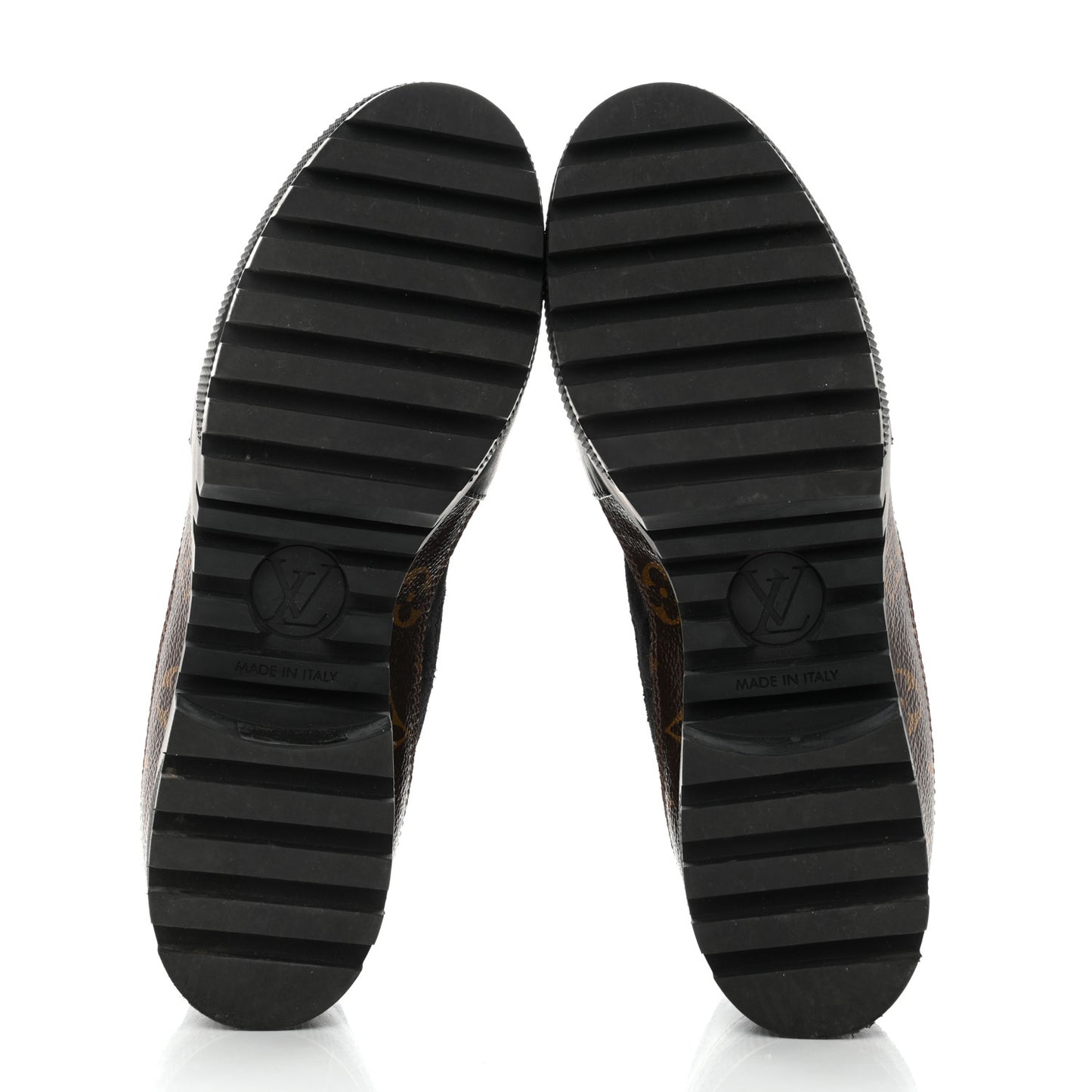 Suede Calfskin Monogram Laureate Platform Desert Boots 40 Black