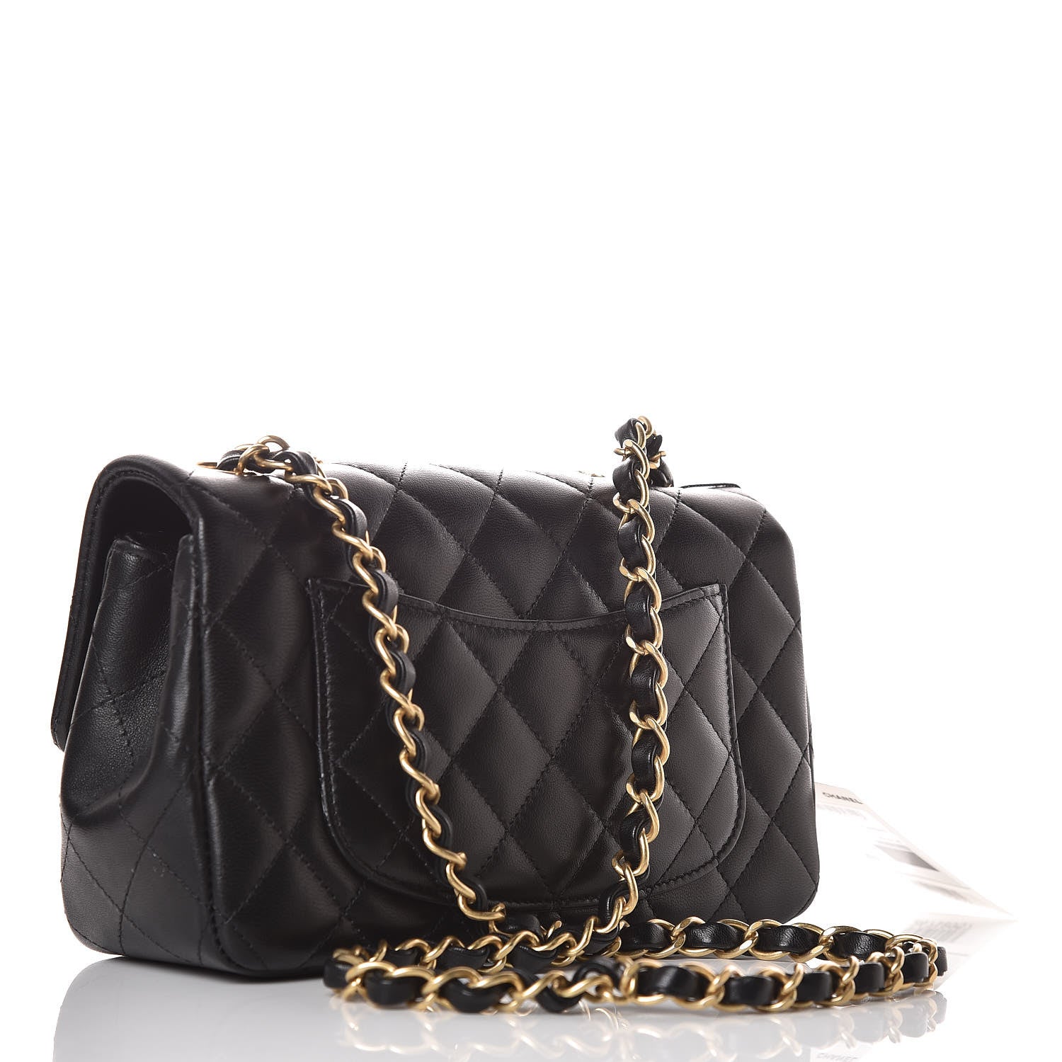 Chanel Lambskin Quilted Studded Mini Rectangular Flap Black 3 of 10