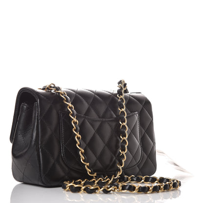 Chanel Lambskin Quilted Studded Mini Rectangular Flap Black 3 of 10
