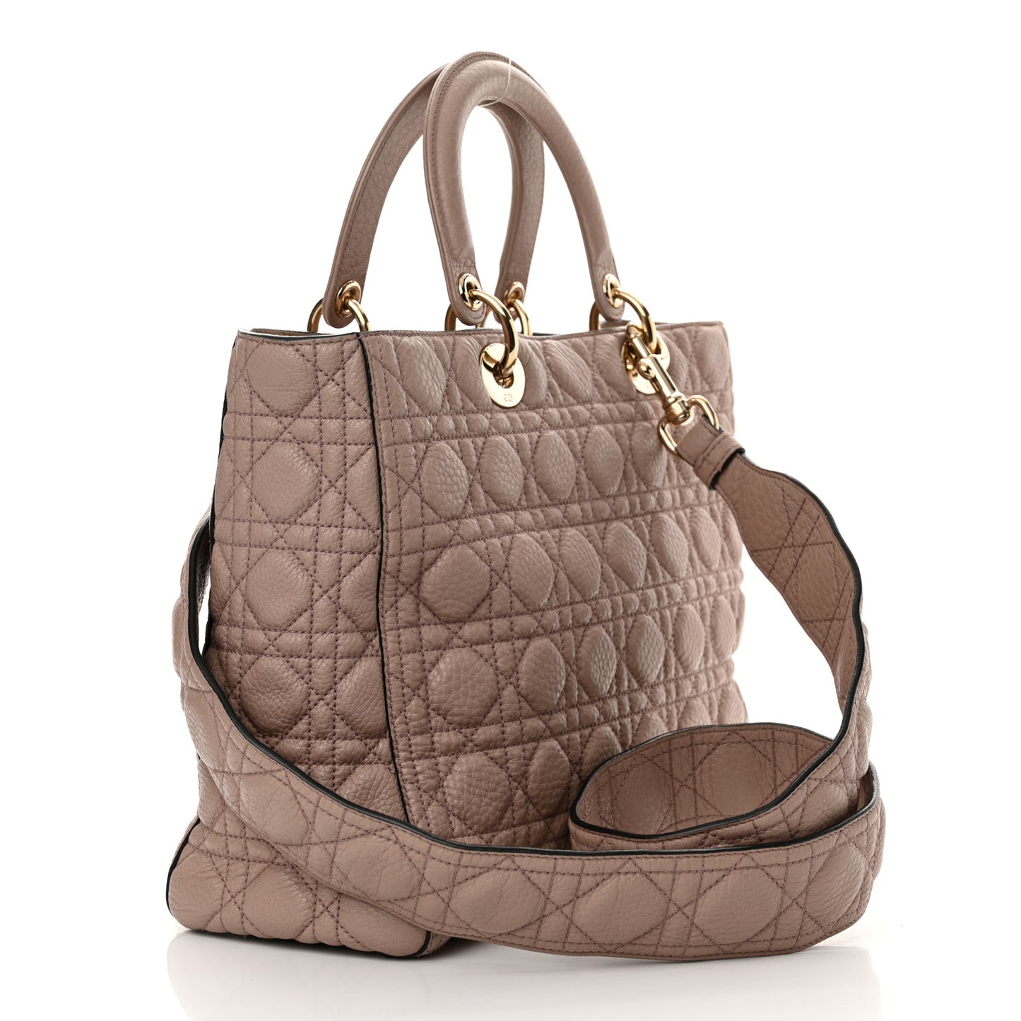 Grained Calfskin Cannage Large Lady Dior Light Pink