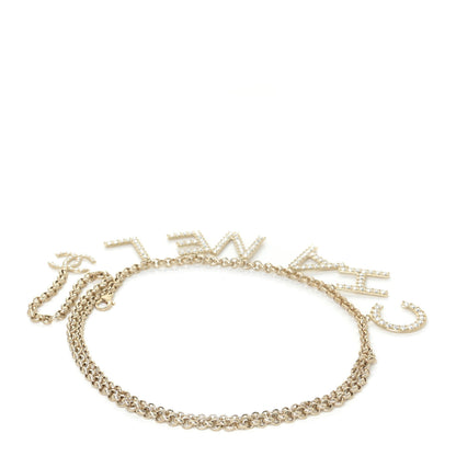 Chanel Crystal City of Lights Letter Chain Belt Gold 2 of 5