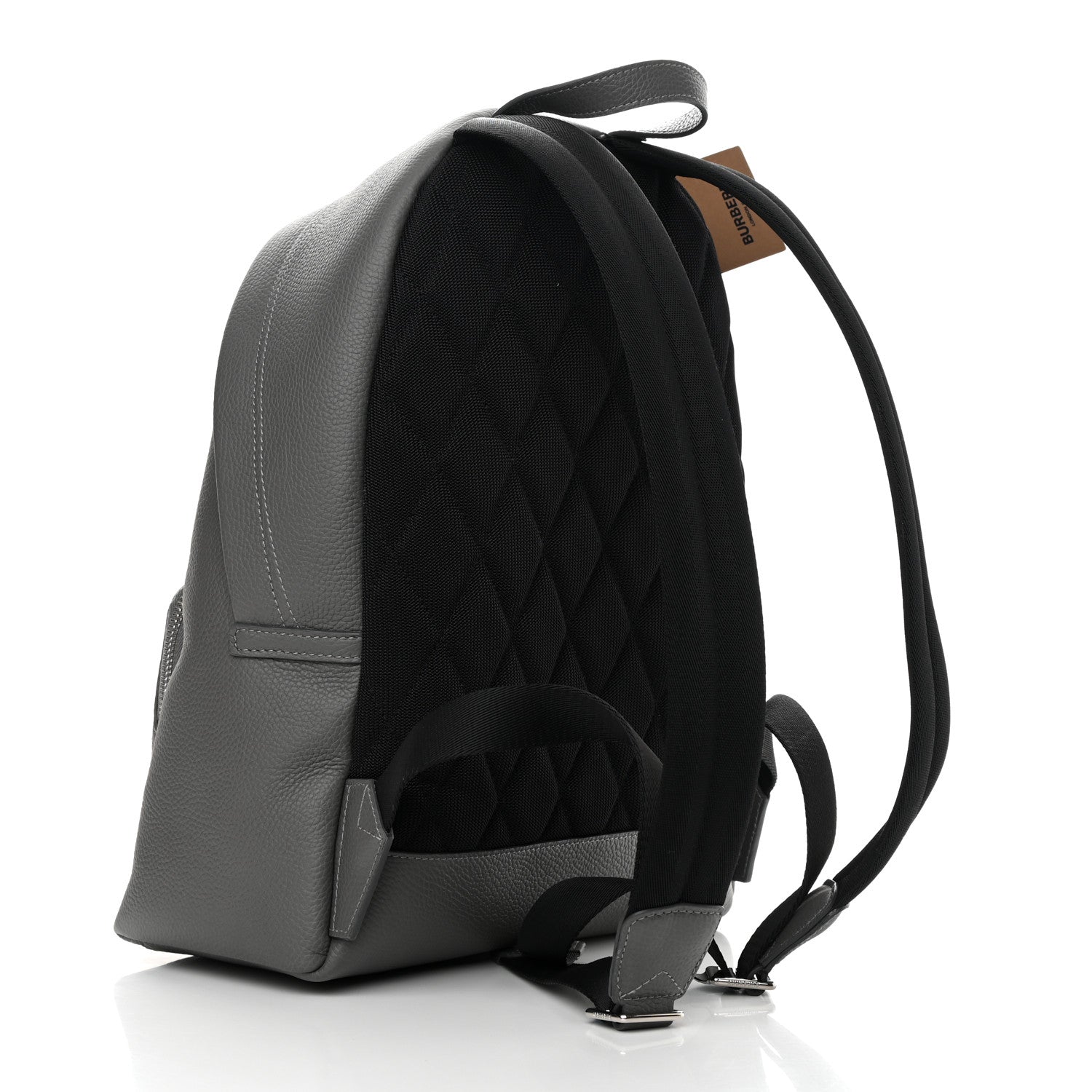 Burberry Calfskin Logo Embossed Backpack Charcoal Grey 2 of 11