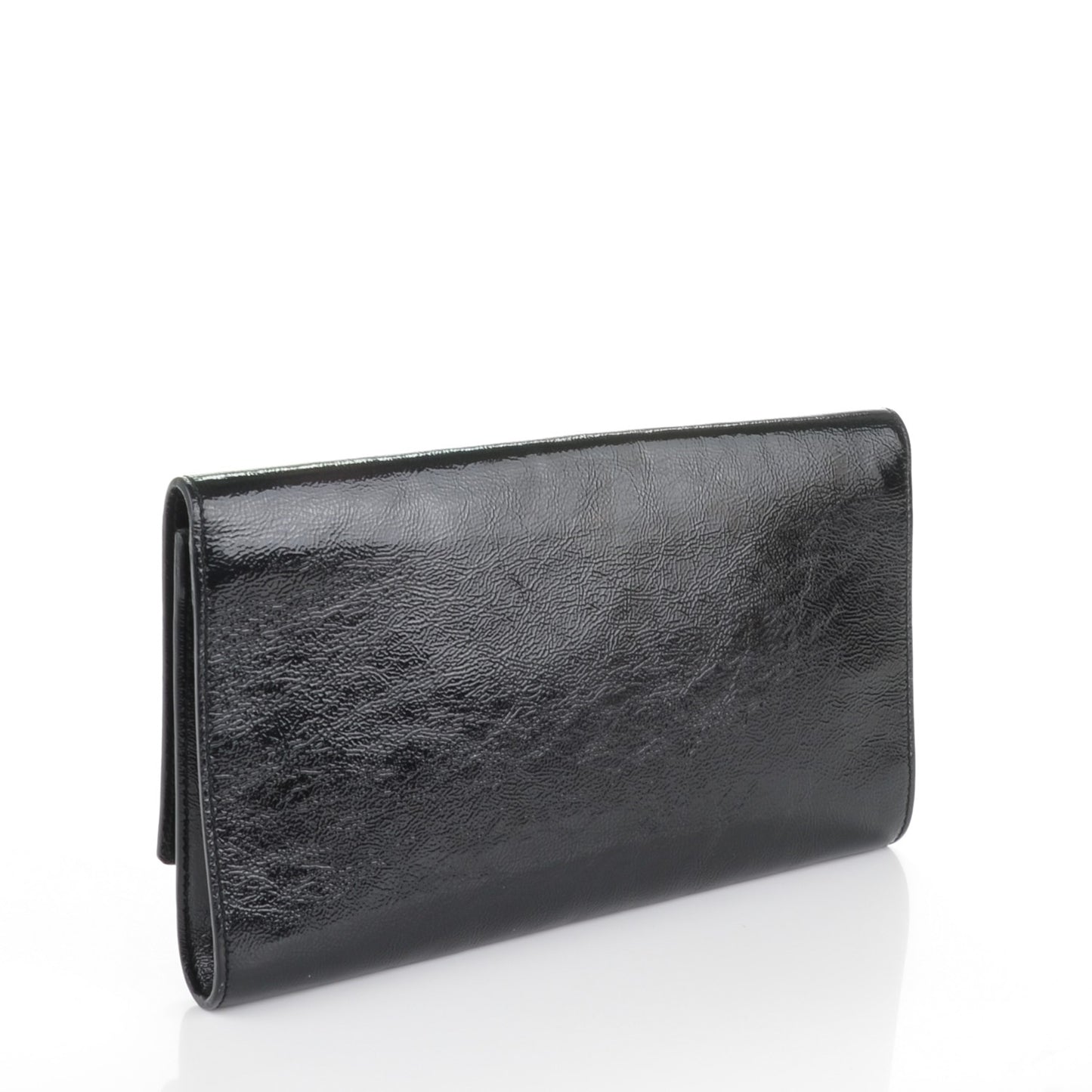 Textured Patent Monogram Large Belle De Jour Clutch Black