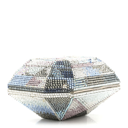 Judith Leiber Swarovski Crystal Minaudiere Clutch Silver Multicolor 5 of 10