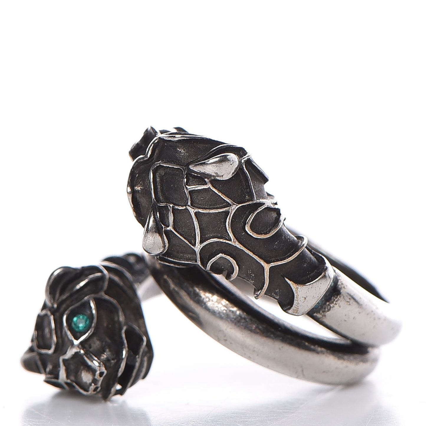 Tiger Head Swarovski Crystals Ring 7 Metallic