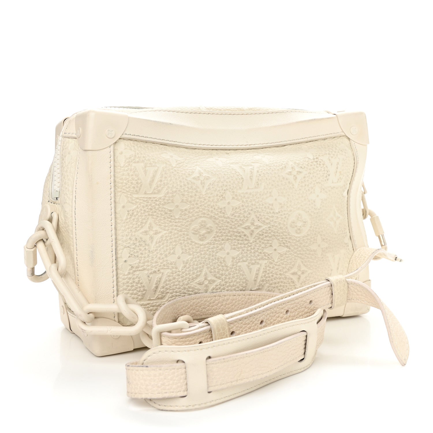Louis Vuitton Taurillon Monogram Solar Ray Soft Trunk Powder White 3 of 17