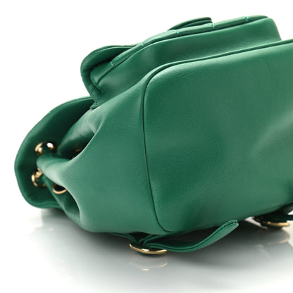 Chanel Lambskin Quilted Small Duma Drawstring Backpack Green 9 of 11