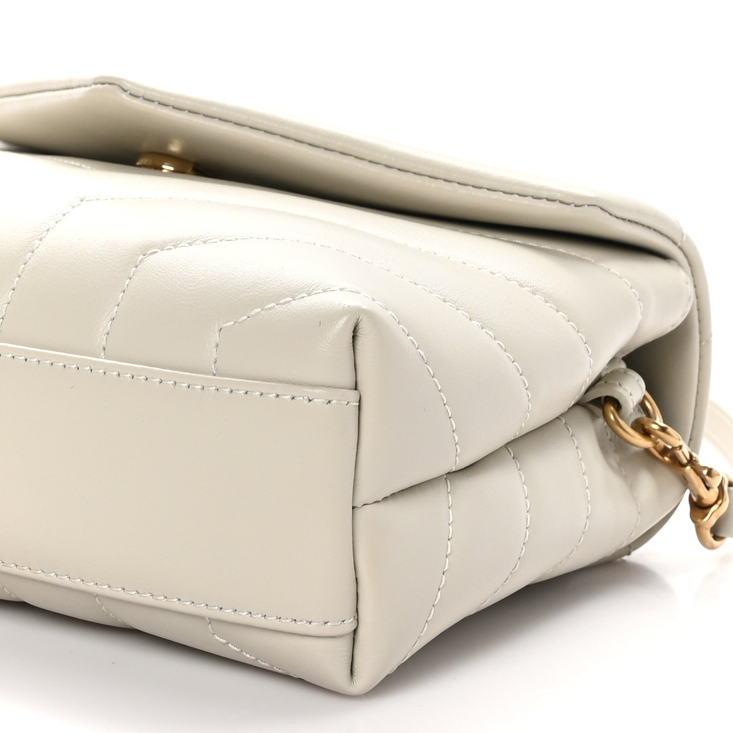 Saint Laurent Calfskin Y Quilted Monogram Toy Loulou Crossbody Bag Blanc Vintage 11 of 11