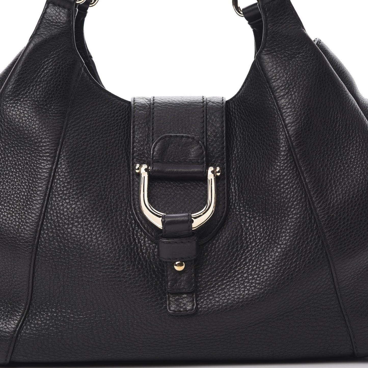 Pebbled Calfskin Medium Greenwich Shoulder Bag Black