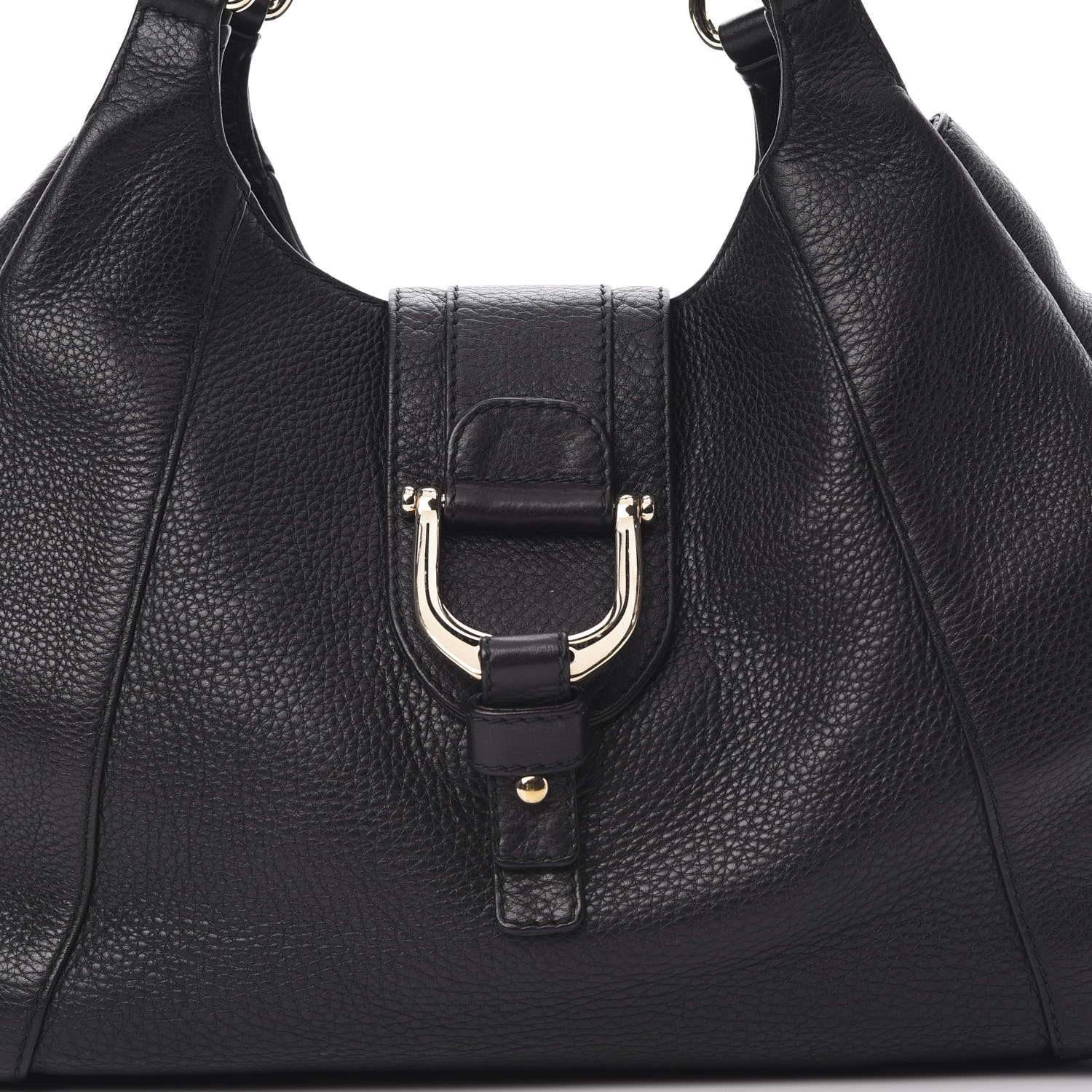 Gucci Pebbled Calfskin Medium Greenwich Shoulder Bag Black 8 of 12