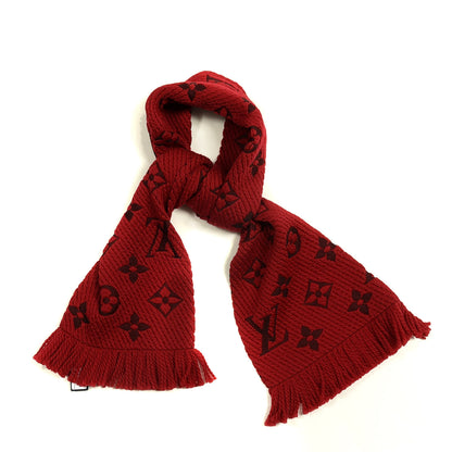 Louis Vuitton Wool Silk Logomania Scarf Rubis 1 of 3