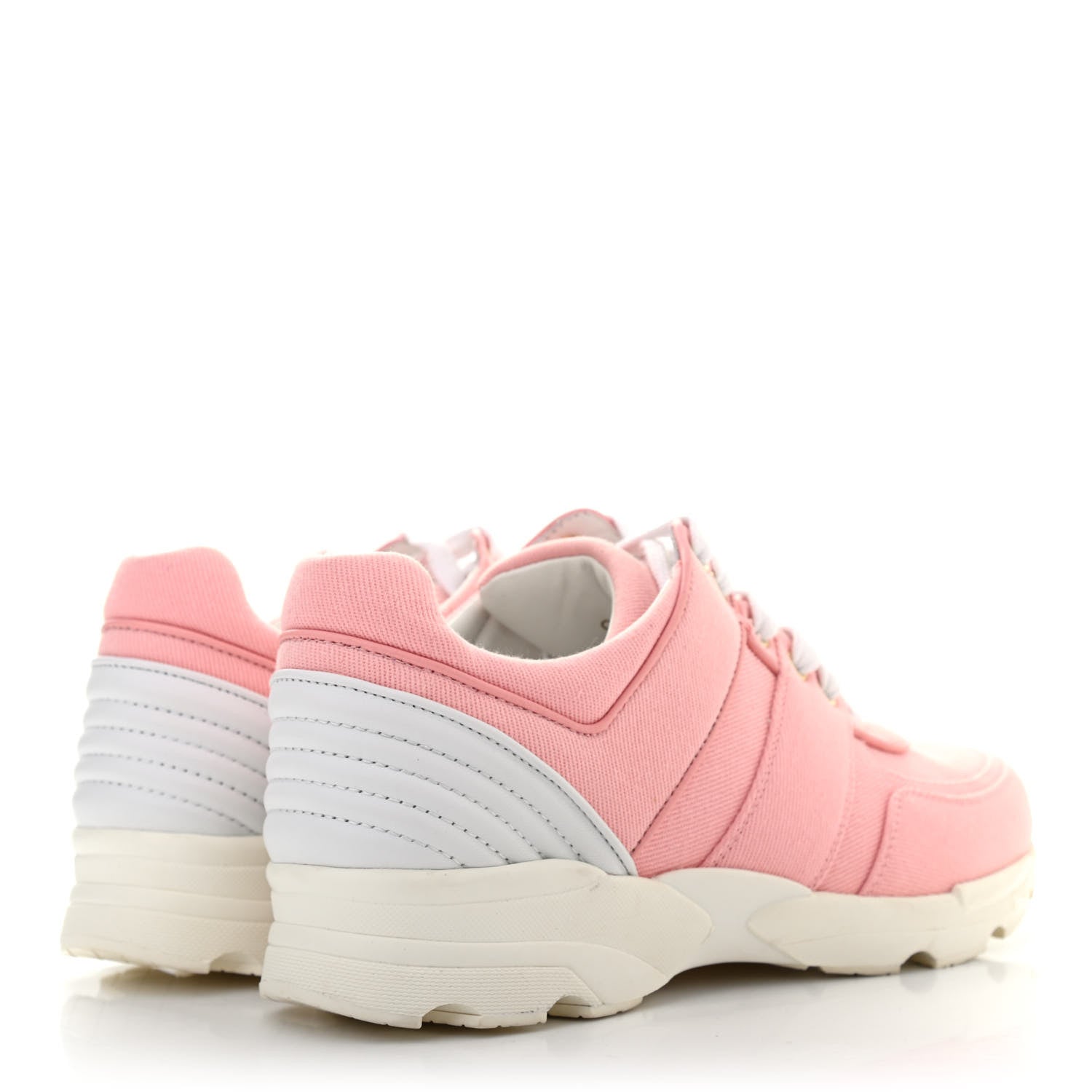 Chanel Canvas Womens CC Sneakers 38 Salmon 4 of 8