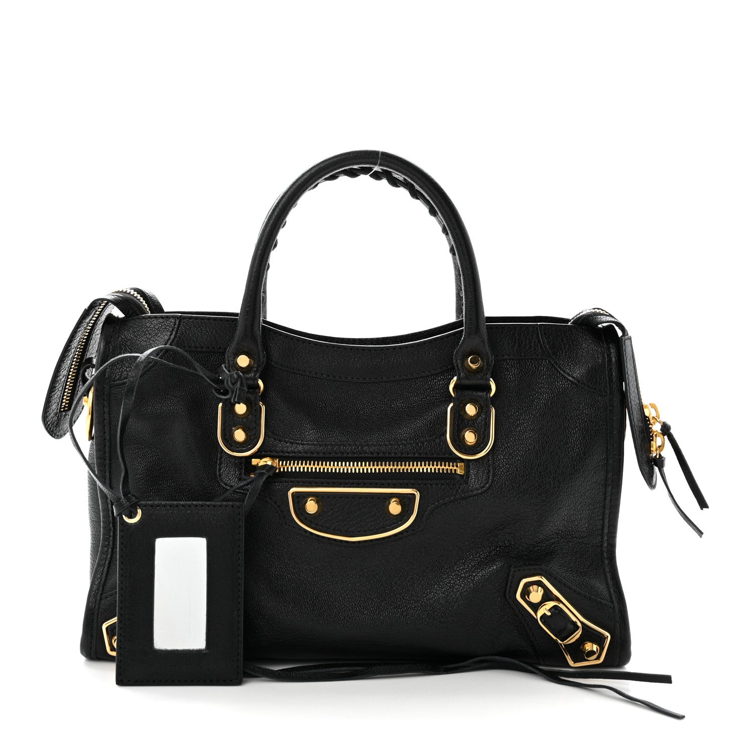 Balenciaga Chevre Gold Metallic Edge Hardware S City Black 3 of 11