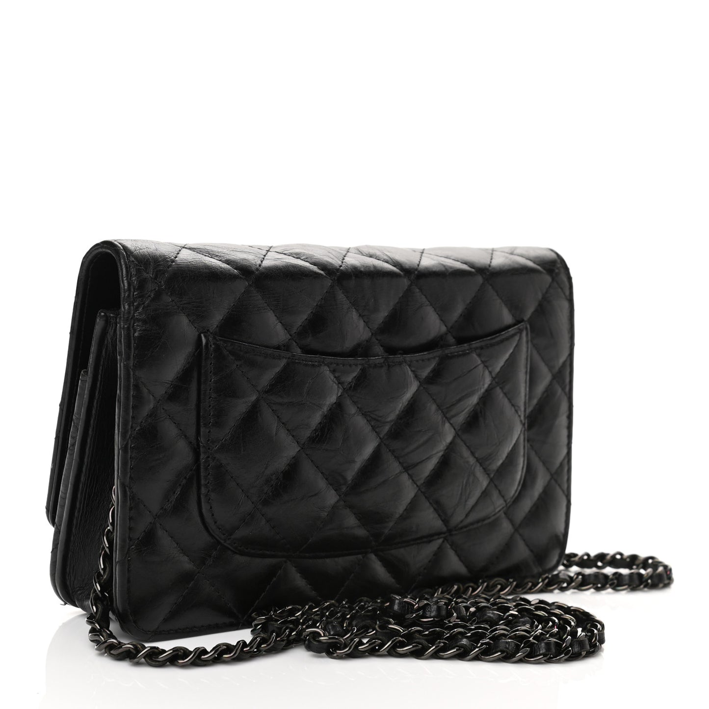 Aged Calfskin Quilted Reissue Wallet On Chain WOC So Black