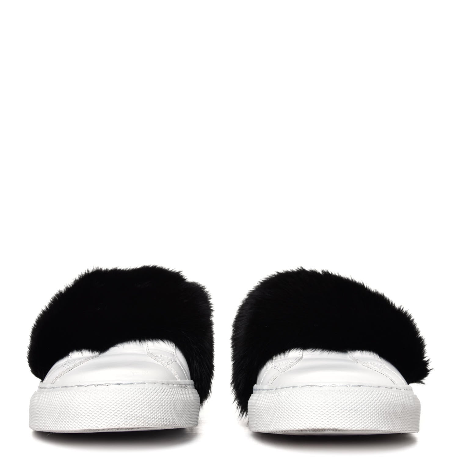 Givenchy Calfskin Mink Fur Urban Sneakers 39 White Black 4 of 6