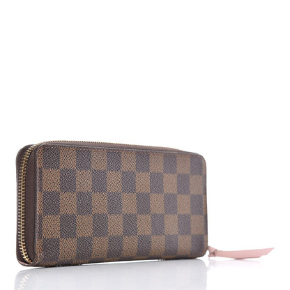 Louis Vuitton Damier Ebene Clemence Wallet Rose Ballerine 3 of 9
