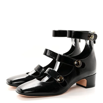 Christian Dior Crinkled Calfskin D-Doll 55mm Ankle Strap Pumps 37.5 Black 3 of 13