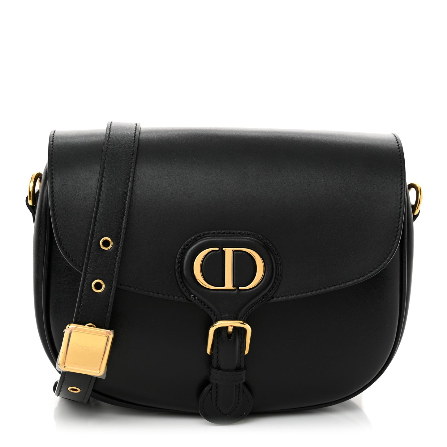 Box Calfskin Medium Bobby Flap Black