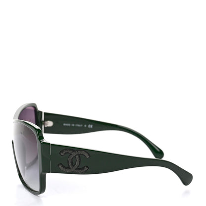 Chanel Acetate Shield Sunglasses 5449 Dark Green 4 of 9