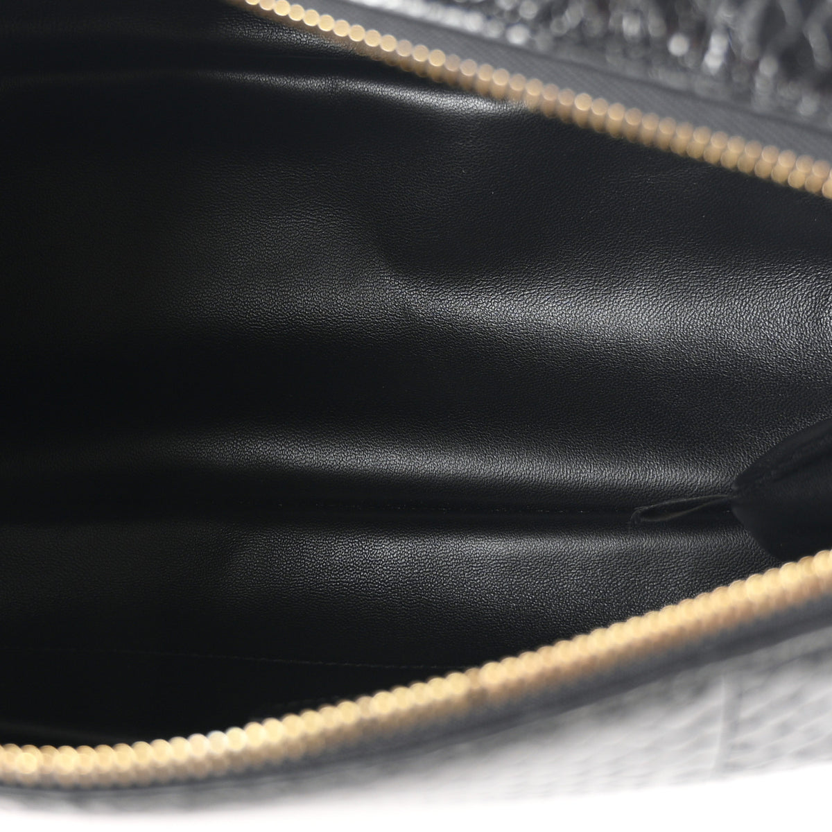 Snakeskin Half Horsebit Medium Shoulder Bag Black