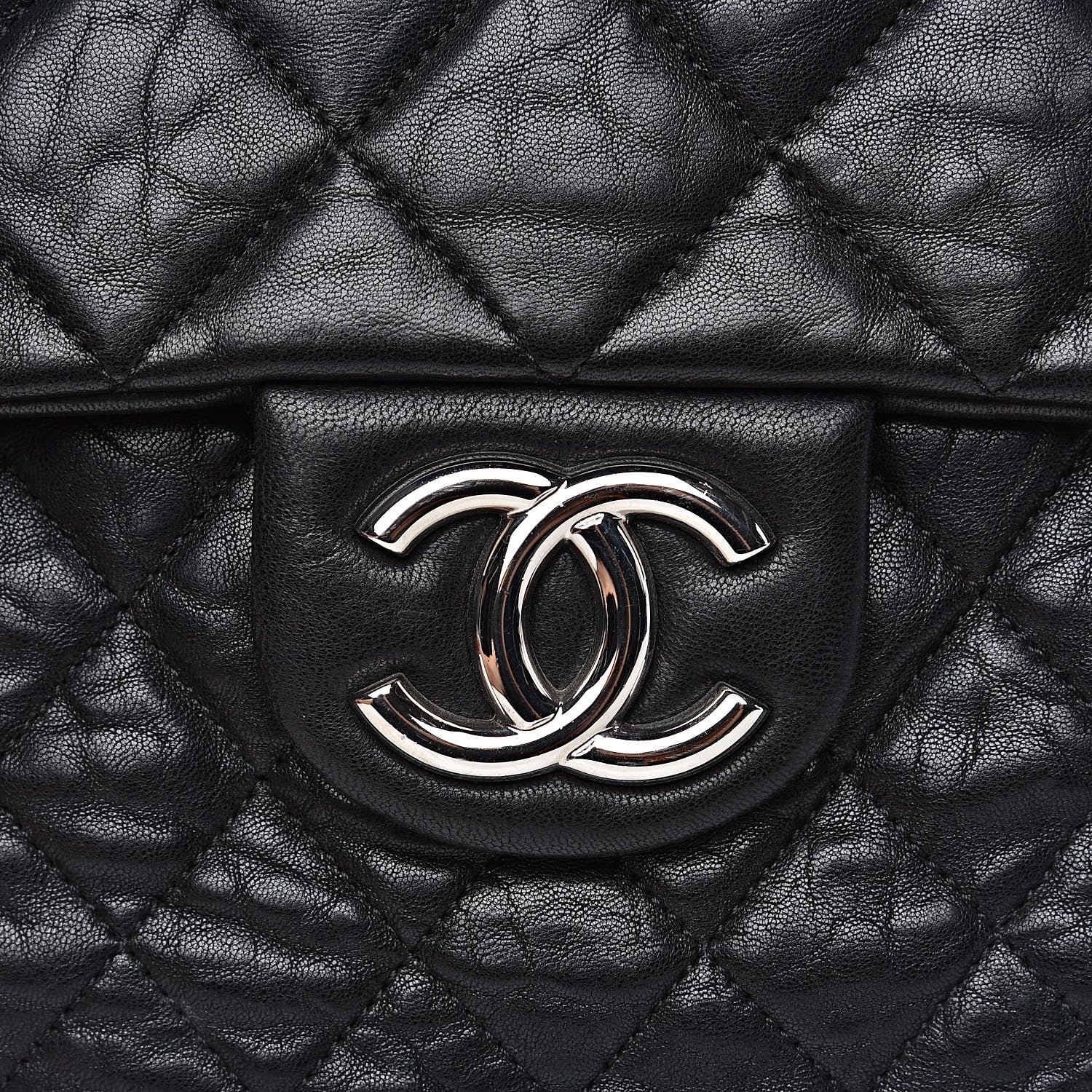 Chanel Washed Lambskin Quilted Maxi Chain Around Flap Black 10 of 11