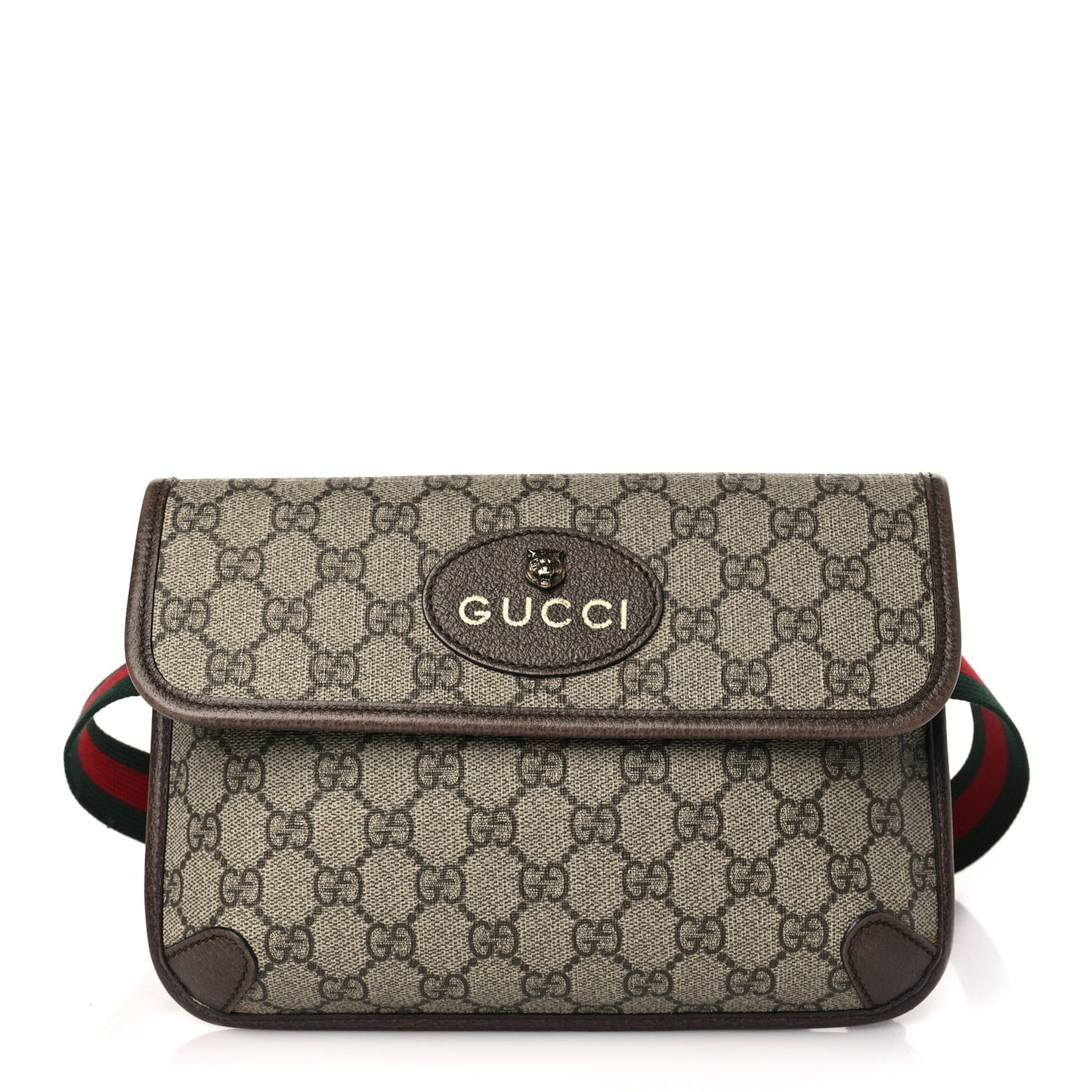 GG Supreme Monogram Neo Vintage Web Belt Bag Brown