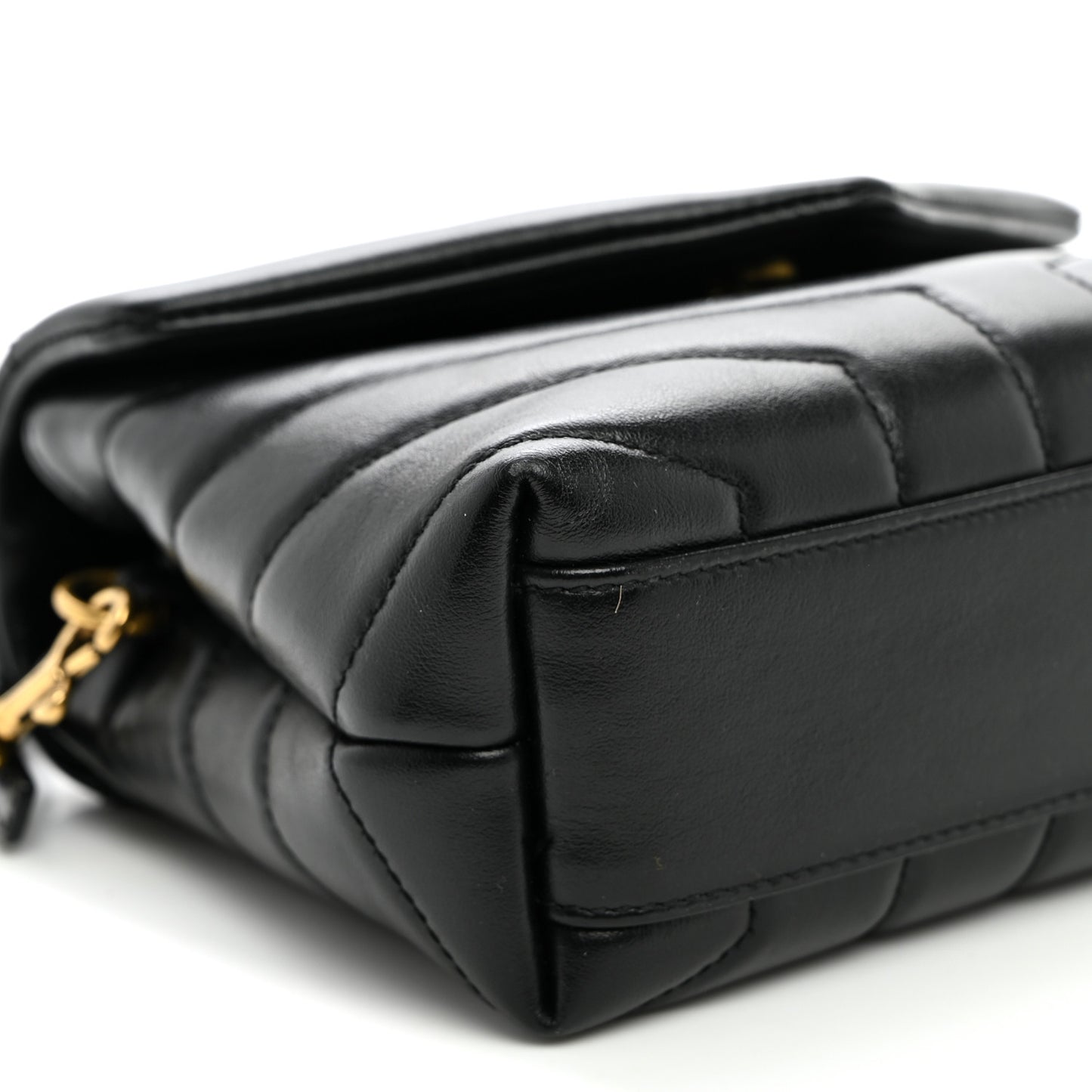 Calfskin Y Quilted Monogram Toy Loulou Crossbody Bag Black