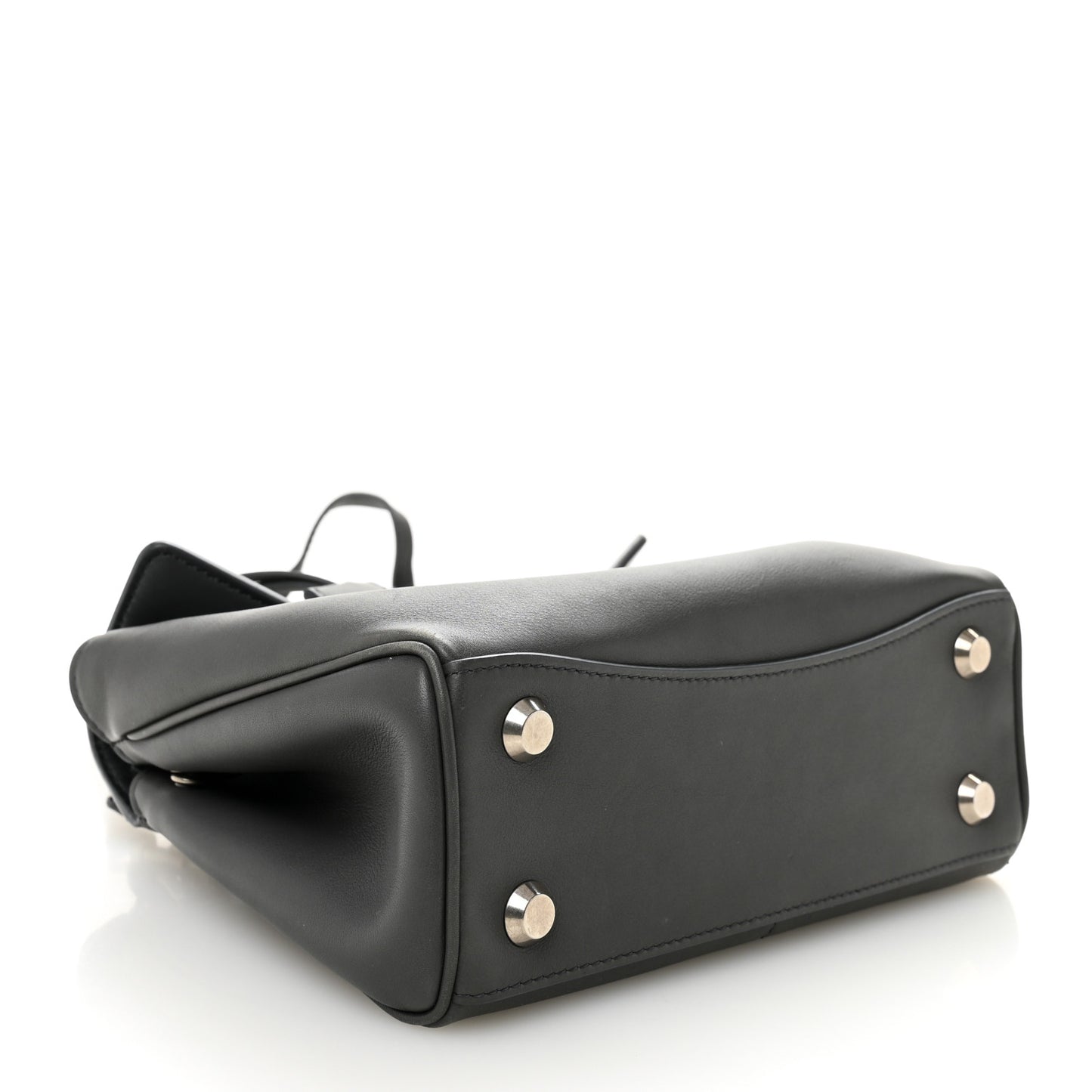 Natural Smooth Calfskin Mini Rodeo Top Handle Handbag Grey
