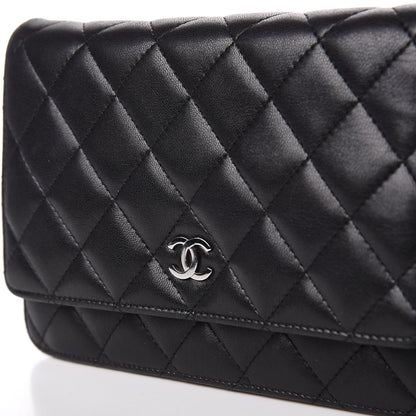 Chanel Lambskin Quilted Wallet On Chain WOC Black 12 of 12