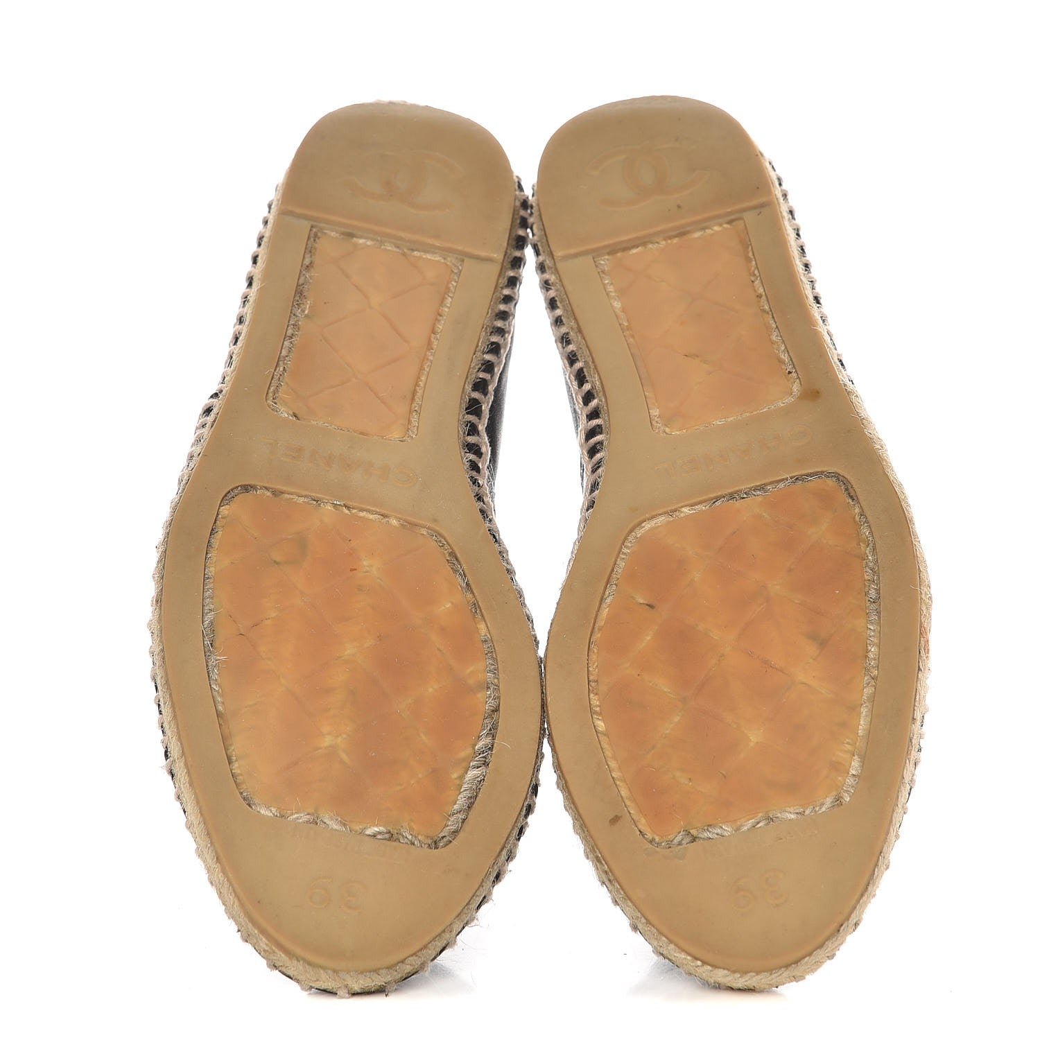 Chanel Lambskin CC Cap Toe Espadrilles 39 Black 5 of 9
