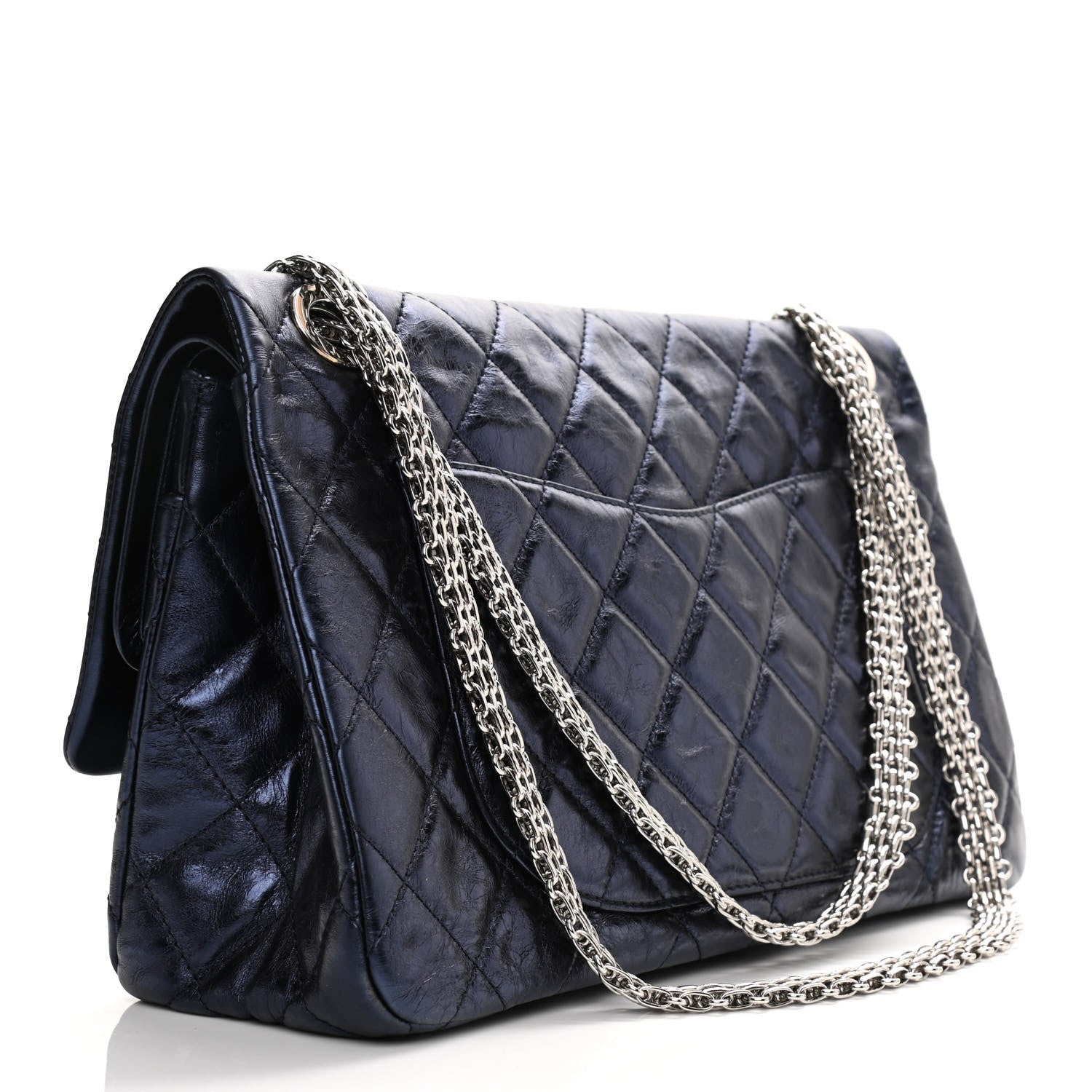 Chanel Aged Calfskin Quilted 2.55 Reissue 228 Flap Blue 3 of 12