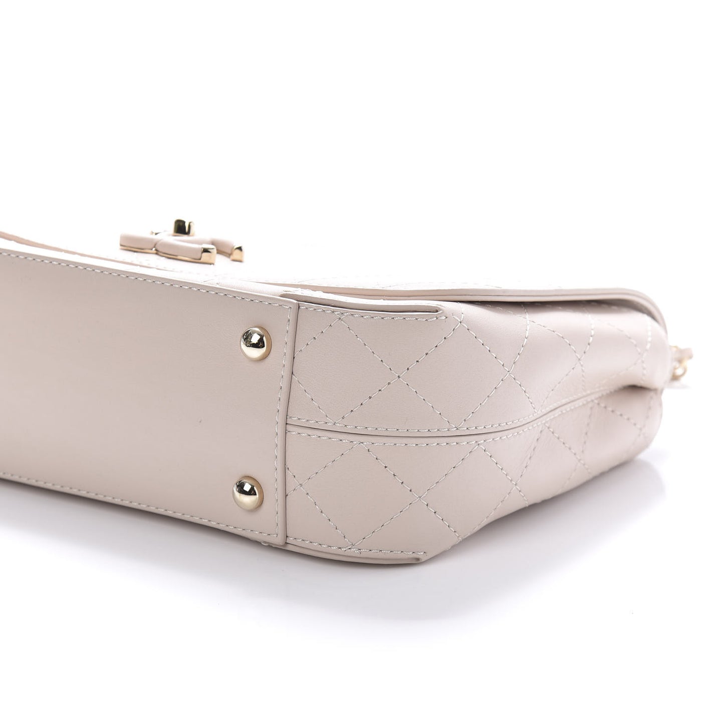 Calfskin Stitched Medium Covered CC Flap Bag Light Pink