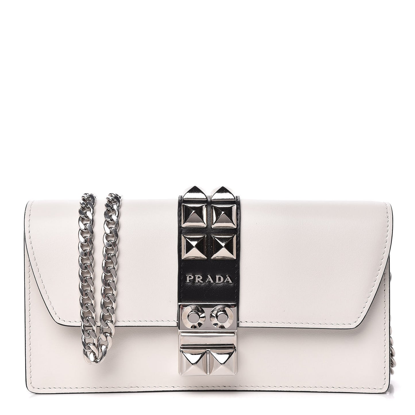 City Calfskin Studded Mini Elektra Crossbody Bag White