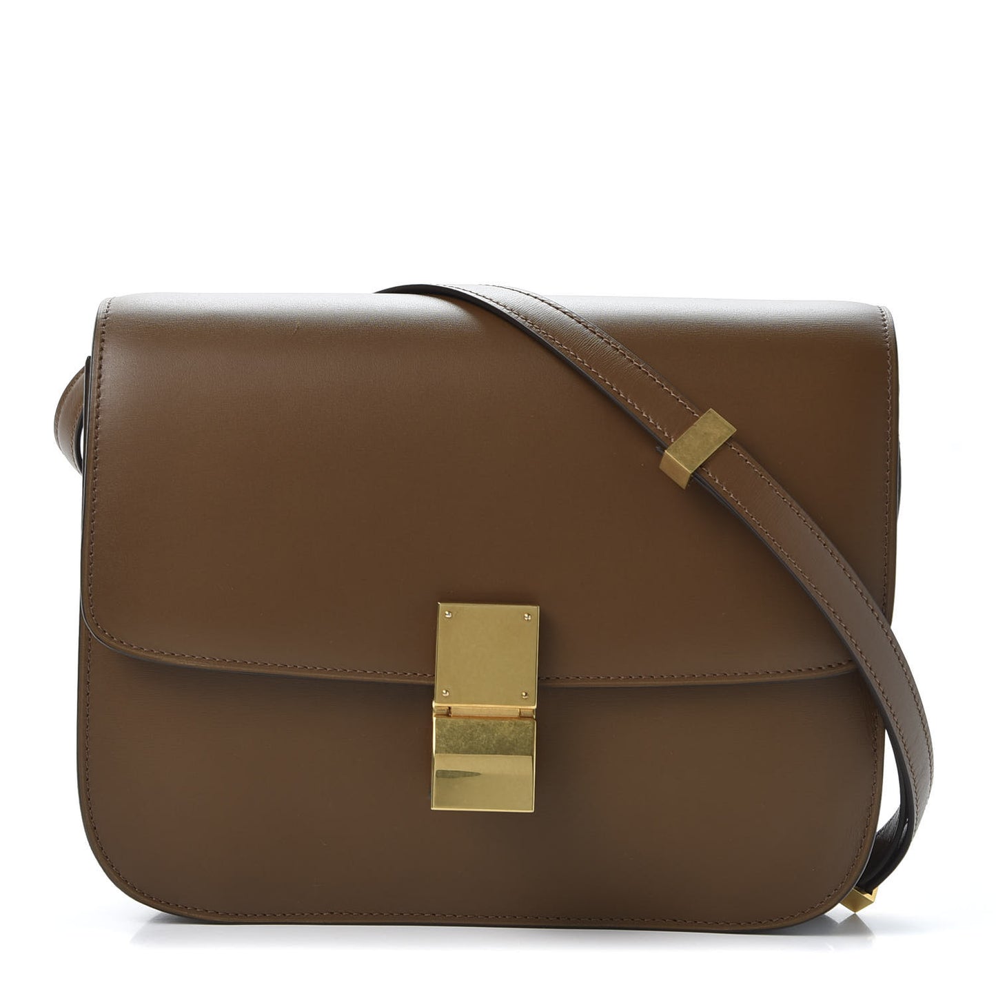 Box Calfskin Medium Classic Box Flap Bag Camel