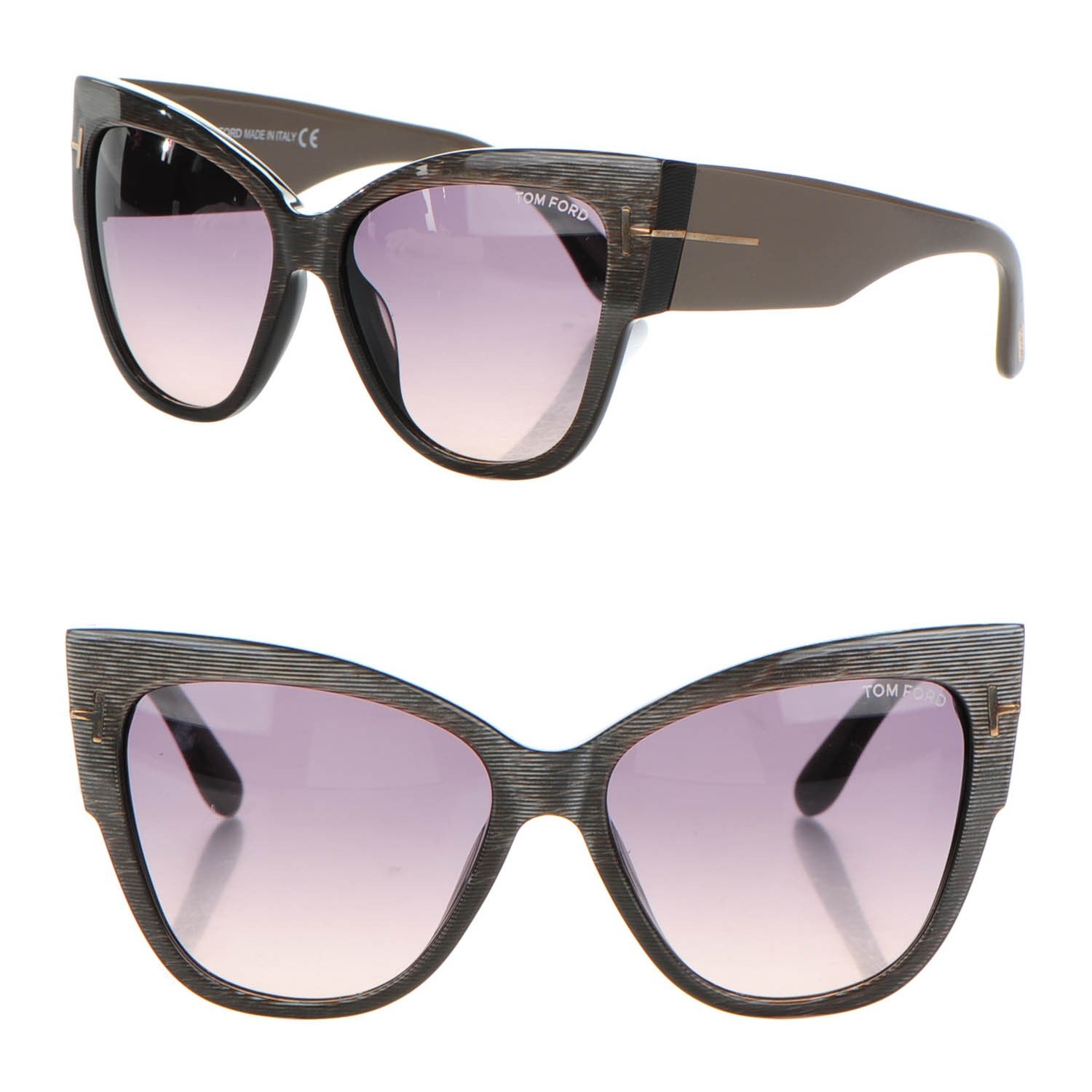 Tom Ford Acetate Anoushka Cat Eye Sunglasses TF371 Dove Grey 1 of 7