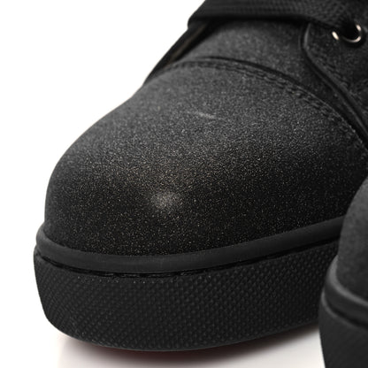 Christian Louboutin Glitter Calfskin Vieira Flat Sneakers 38 Black 9 of 10