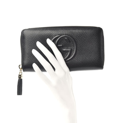 Gucci Pebbled Calfskin Soho Zip Around Wallet Black 2 of 7