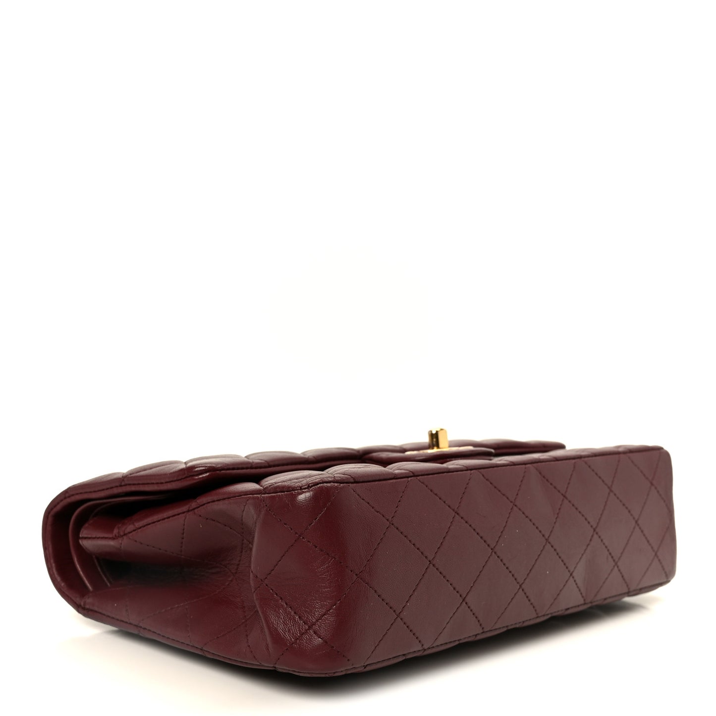 Lambskin Quilted Medium Double Flap Burgundy