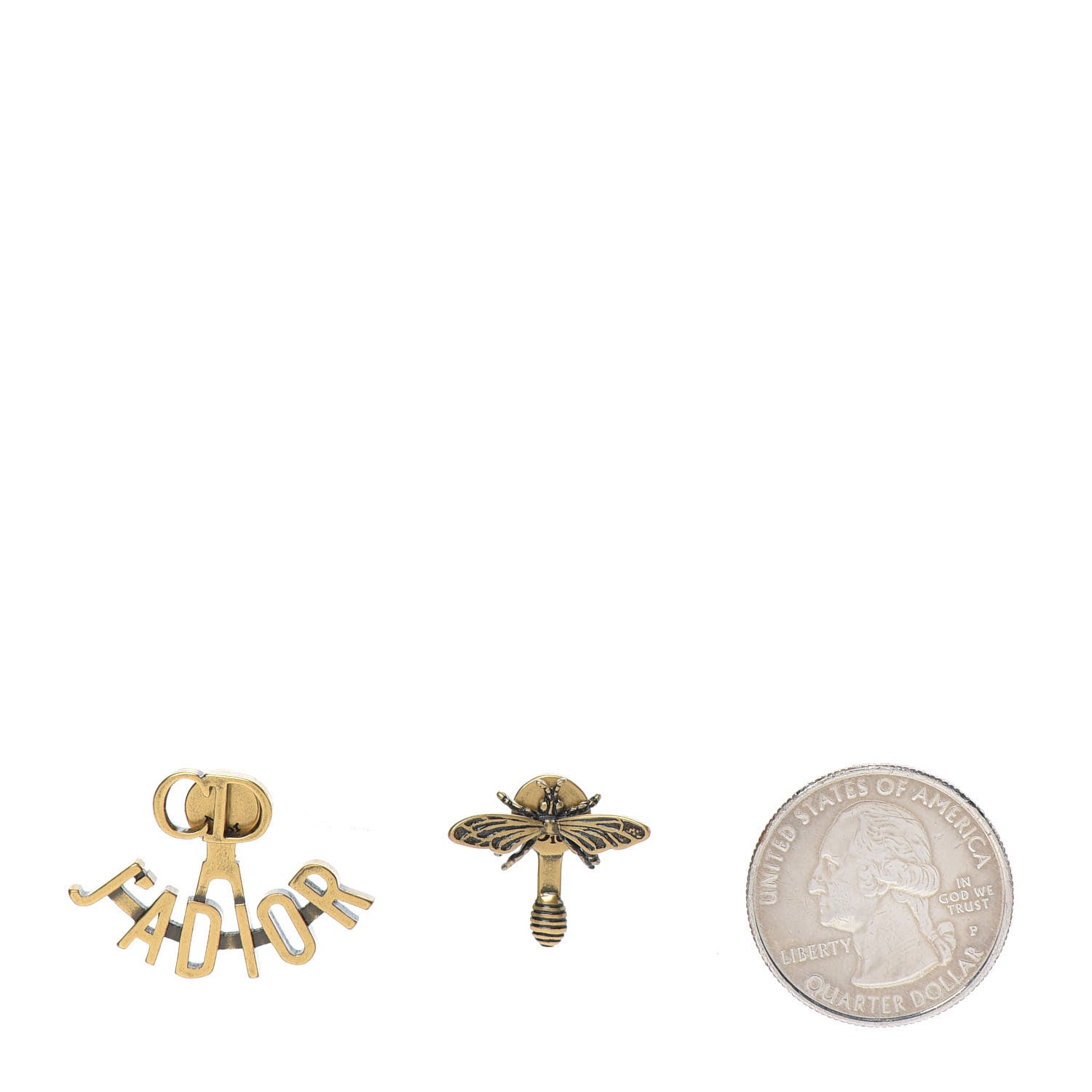 Christian Dior Metal J'Adior Earrings Aged Gold 2 of 3