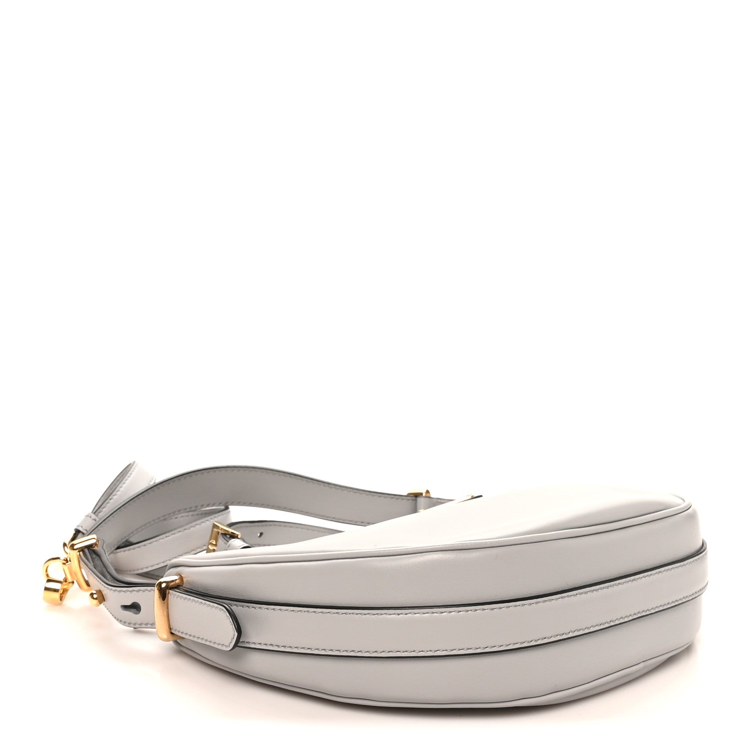Prada Soft Calfskin Arque Shoulder Bag Granito 4 of 9