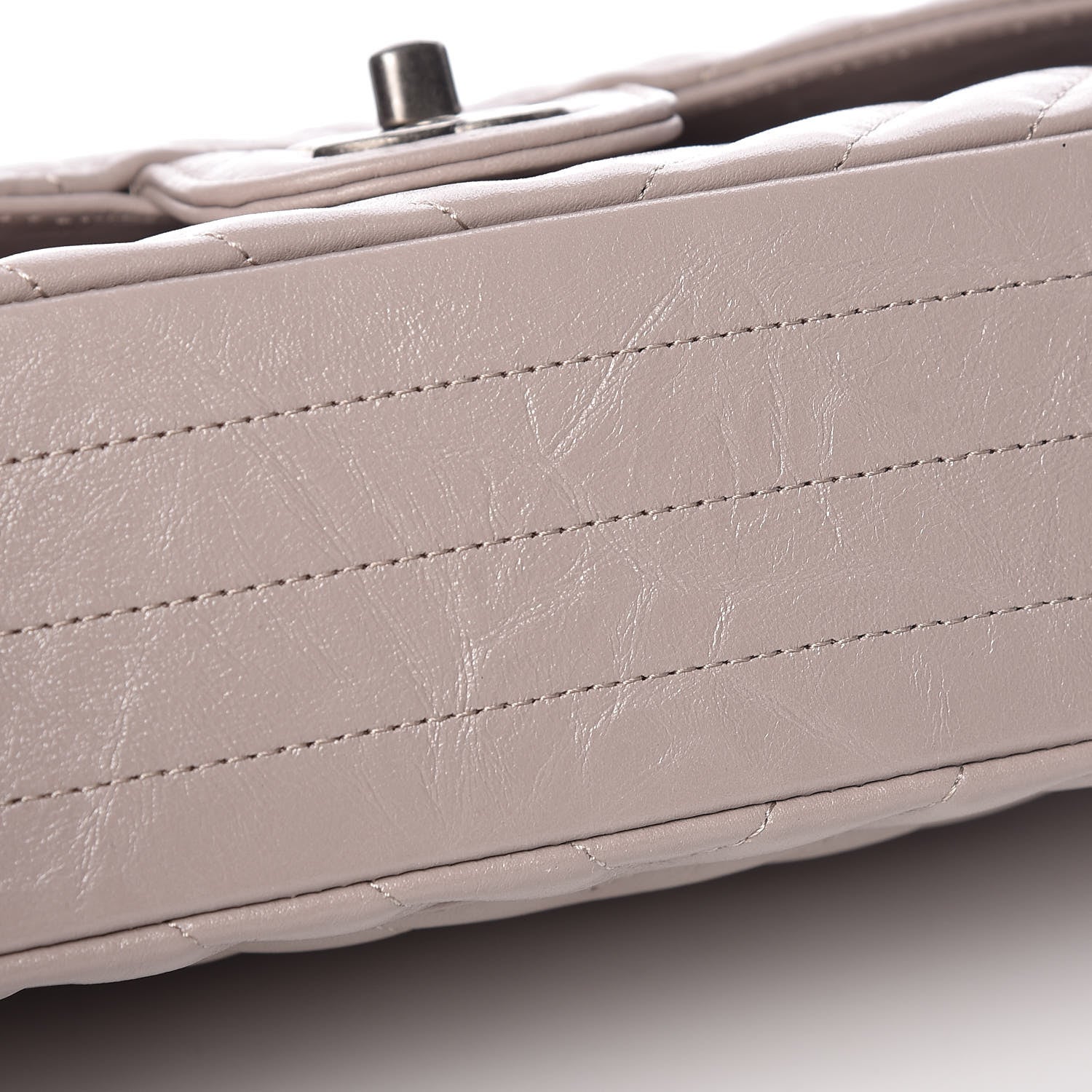 Chanel Calfskin Chevron Quilted Medium Double Flap Grey 10 of 12