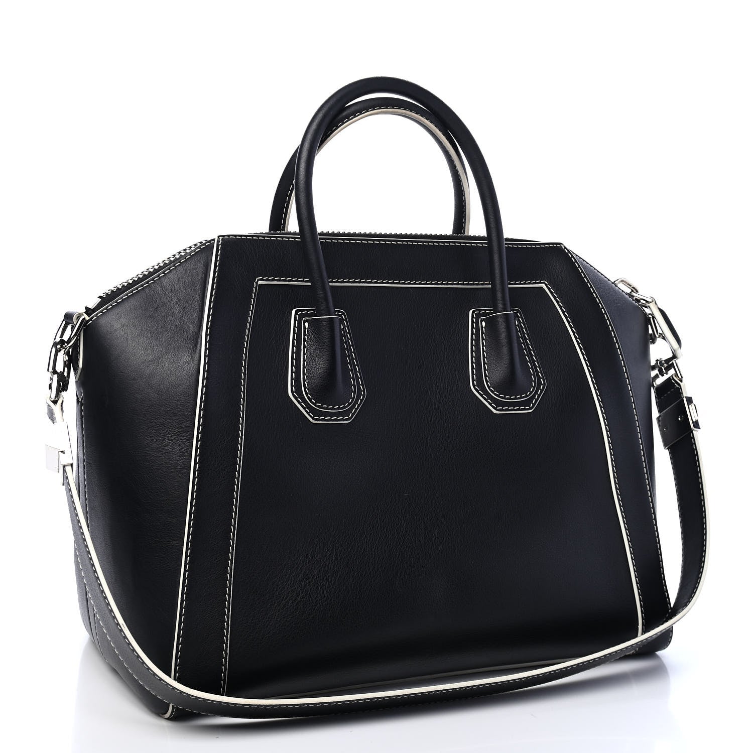 Givenchy Calfskin Contrast Stitched Medium Antigona Black 2 of 10
