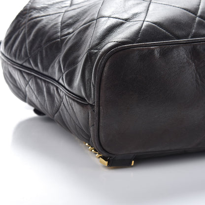 Chanel Lambskin Quilted Drawstring Backpack Black 8 of 10