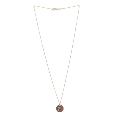 Roberto Coin 18K Rose Gold Diamond Tiny Treasures Initial F Pendant Necklace 2 of 5