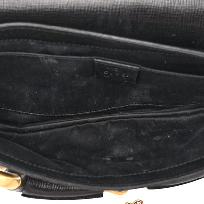 Gucci Textured Calfskin Horsebit Chain Clutch Black 5 of 10